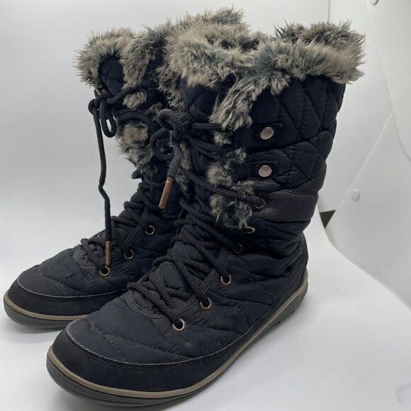 Columbia Heavenly Omni-Heat Lace Up Black Winter Boot Size 6.5 - Picture 5 of 8